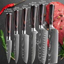 ✨ Conjunto de Facas Damascus Profissional – Chef, Desossa, Santoku e Cutelo com Capa