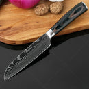✨ Conjunto de Facas Damascus Profissional – Chef, Desossa, Santoku e Cutelo com Capa