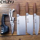 Conjunto de Facas de Chef Japonesas em Aço Inoxidável – Para Carne, Peixe e Vegetais