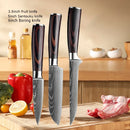 ✨ Conjunto de Facas Damascus Profissional – Chef, Desossa, Santoku e Cutelo com Capa