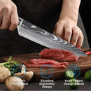 ✨ Conjunto de Facas Damascus Profissional – Chef, Desossa, Santoku e Cutelo com Capa