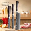 ✨ Conjunto de Facas Damascus Profissional – Chef, Desossa, Santoku e Cutelo com Capa