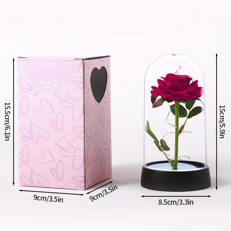 Rosa Encantada - Presente Romântico Inesquecível para o Dia dos Namorados ou Datas Especiais