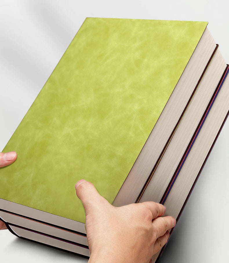 Caderno A4 com Capa Soft PU – Páginas em Branco e Linha Horizontal – Diário para Escritório e Estudo – 100 ou 208 Folhas