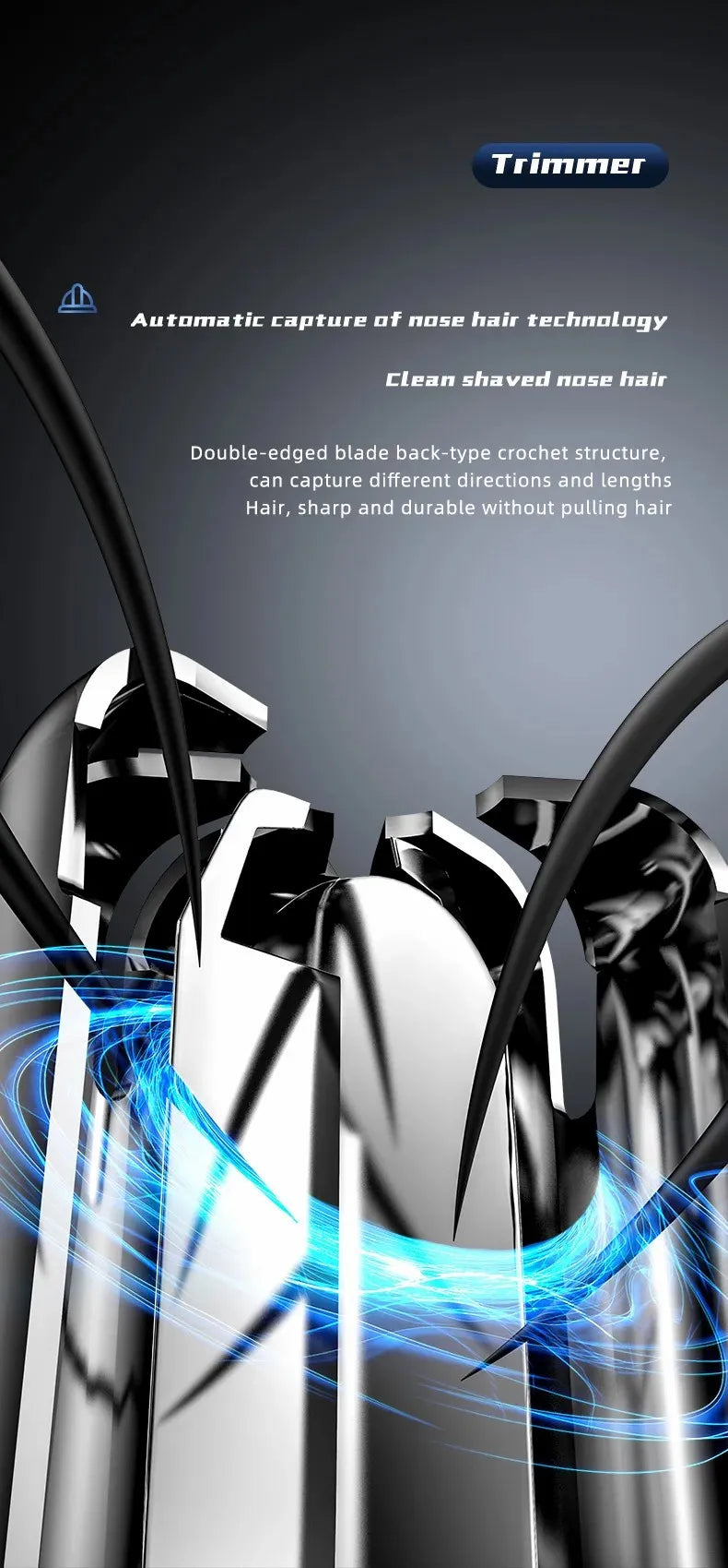 Aparador de Pelos Nasais e Auriculares BeeChip — Compacto, Seguro e Eficiente