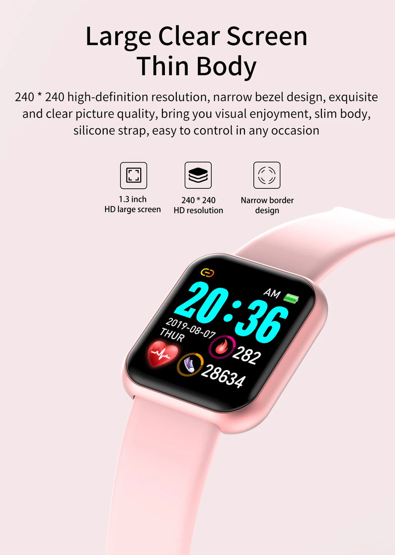Smartwatch Multifuncional Y68/D20 para Homens e Mulheres – Bluetooth, Música, Monitor de Sono, Rastreador Fitness e Conectividade com Celular