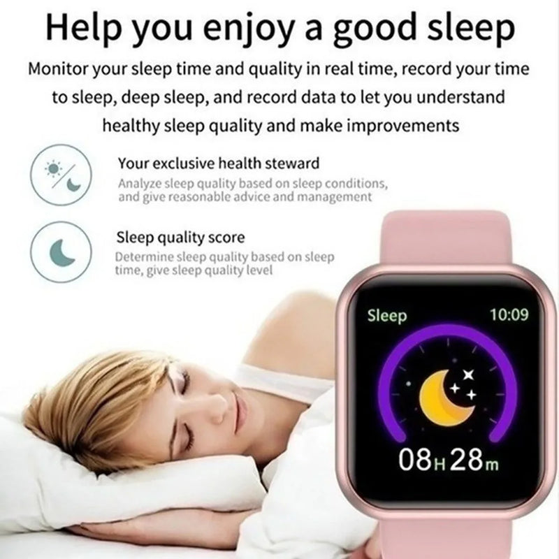 Smartwatch Multifuncional Y68/D20 para Homens e Mulheres – Bluetooth, Música, Monitor de Sono, Rastreador Fitness e Conectividade com Celular