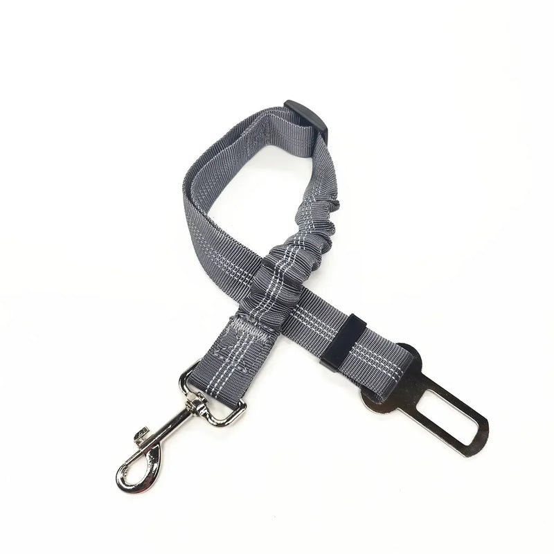 Cinto de Segurança Ajustável para Pets — Guia de Carro para Cães e Gatos com Presilha de Fixação, Seguro e Confortável