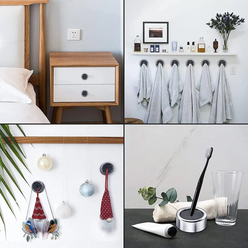 Kit 3 Ganchos Adesivos Multiuso para Panos, Luvas e Toalhas | Fixação Sem Furos – Uso em Cozinha e Banheiro