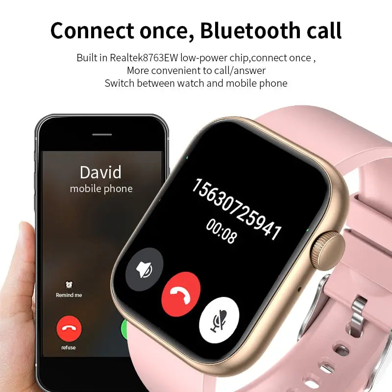 Smartwatch LIGE para Mulheres – Tela Touchscreen Completa, Chamada Bluetooth, À Prova D’Água, Rastreador Fitness Esportivo