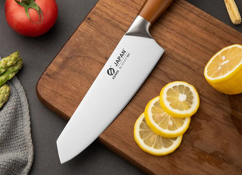 Conjunto de Facas de Chef Japonesas em Aço Inoxidável – Para Carne, Peixe e Vegetais
