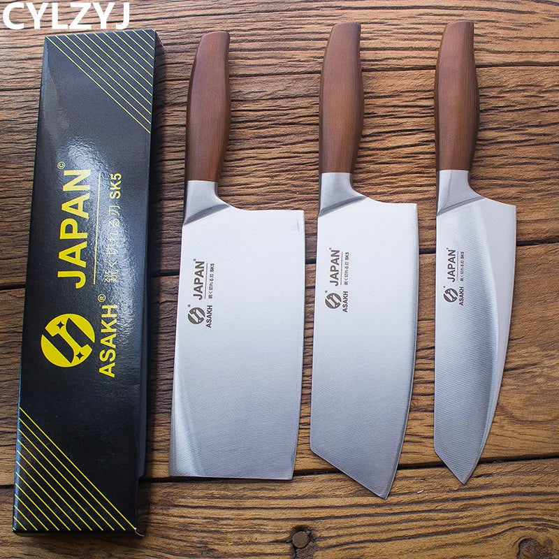 Conjunto de Facas de Chef Japonesas em Aço Inoxidável – Para Carne, Peixe e Vegetais