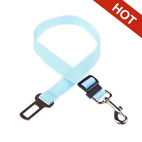 Cinto de Segurança Ajustável para Pets — Guia de Carro para Cães e Gatos com Presilha de Fixação, Seguro e Confortável