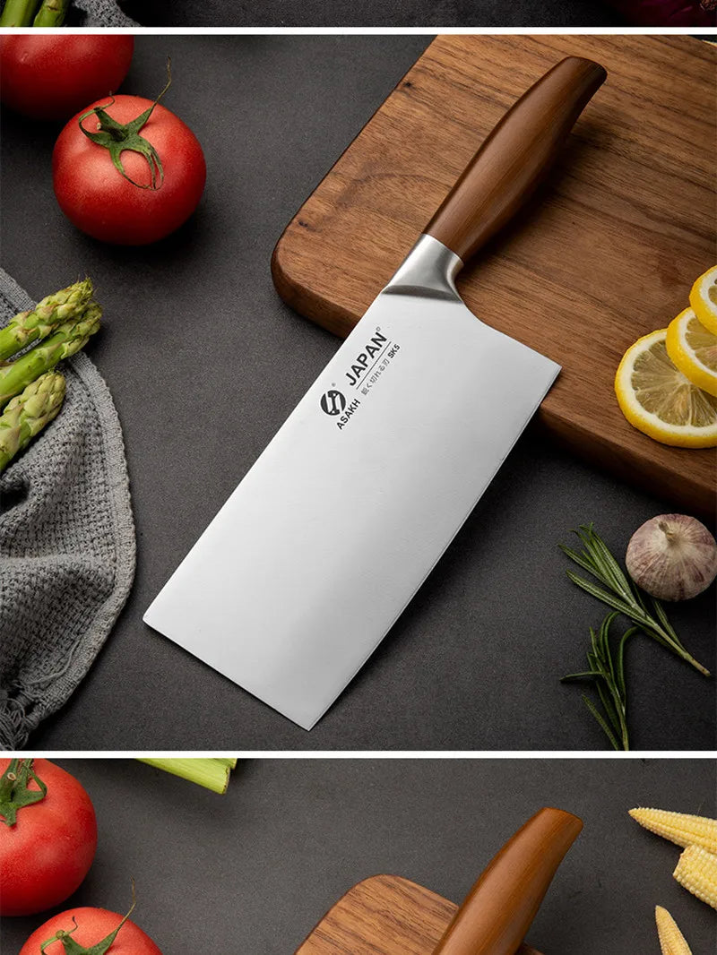 Conjunto de Facas de Chef Japonesas em Aço Inoxidável – Para Carne, Peixe e Vegetais