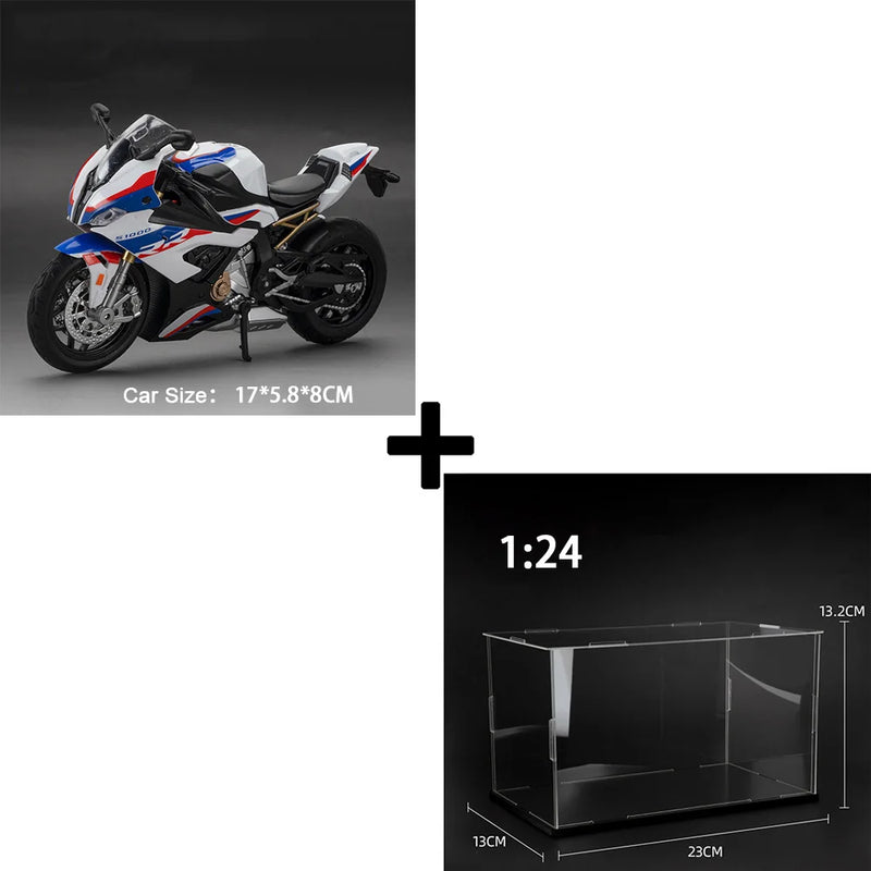 Motocicleta em Escala 1:12 Kawazaki NINJA H2R S1000RR - Modelo Diecast de Liga Metálica com Som, Luz e Amortecimento - Presente Ideal para Filhos(a) e Colecionadores