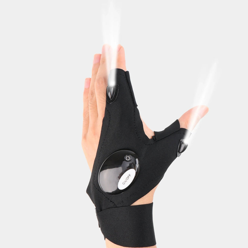 FlashTouch Meia Luva Sem Dedos para Pesca, e Atividades Noturnas | À Prova d’Água