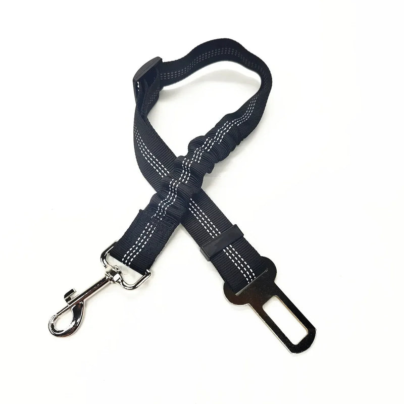 Cinto de Segurança Ajustável para Pets — Guia de Carro para Cães e Gatos com Presilha de Fixação, Seguro e Confortável