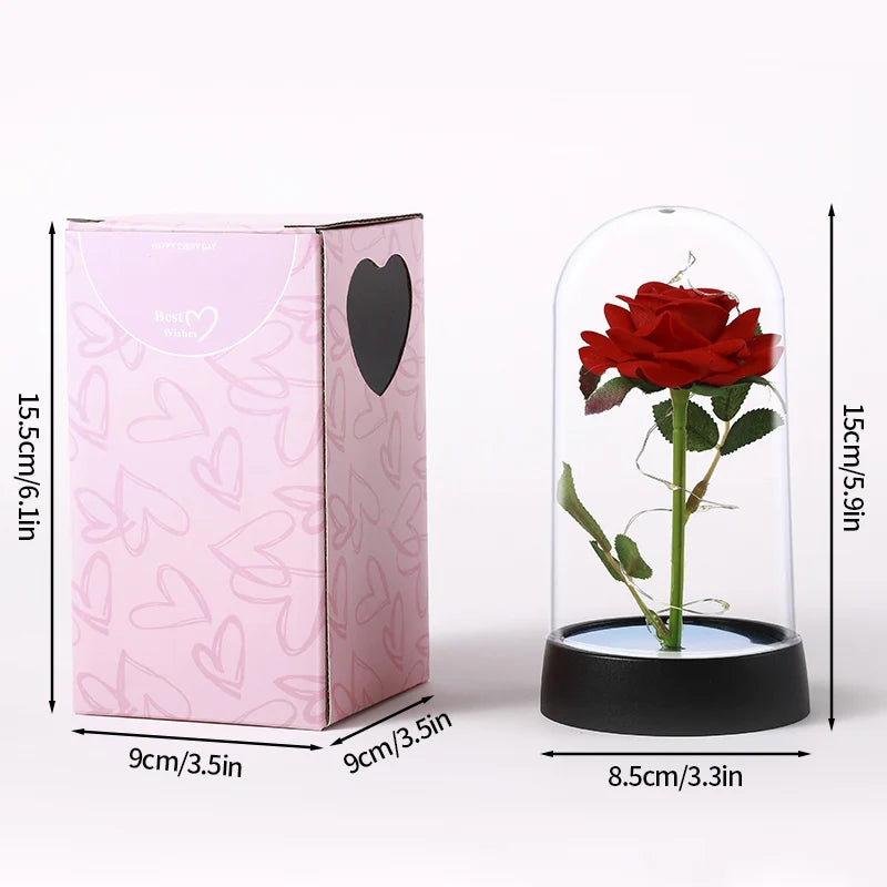 Rosa Encantada - Presente Romântico Inesquecível para o Dia dos Namorados ou Datas Especiais