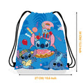 Mochila Saco Disney Stitch – Bolsa Infantil com Cordinha, Estilo Kawaii, Presente para Festa de Aniversário