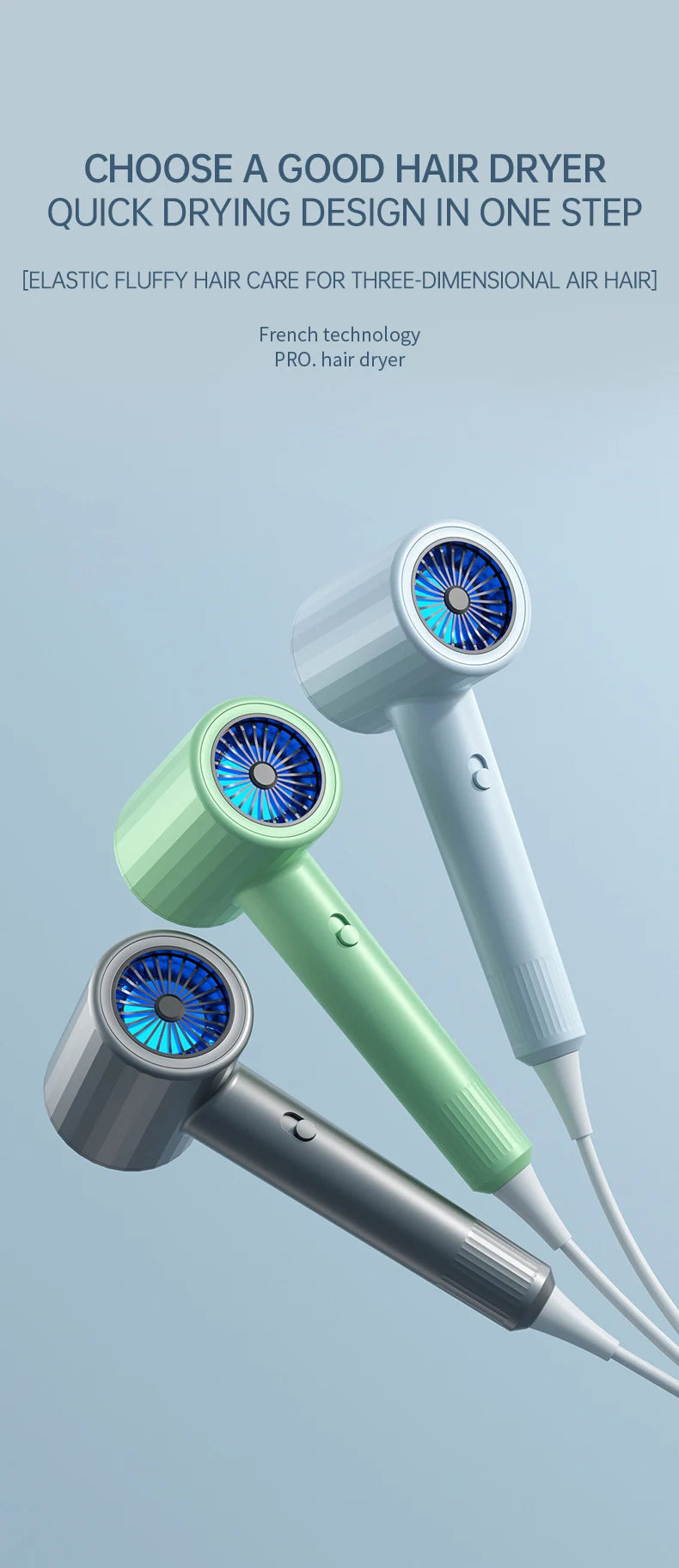 🌀 Mini Secador de Cabelo Dobrável 750W com Bolsa | Compacto, Potente e Ideal para Viagens!
