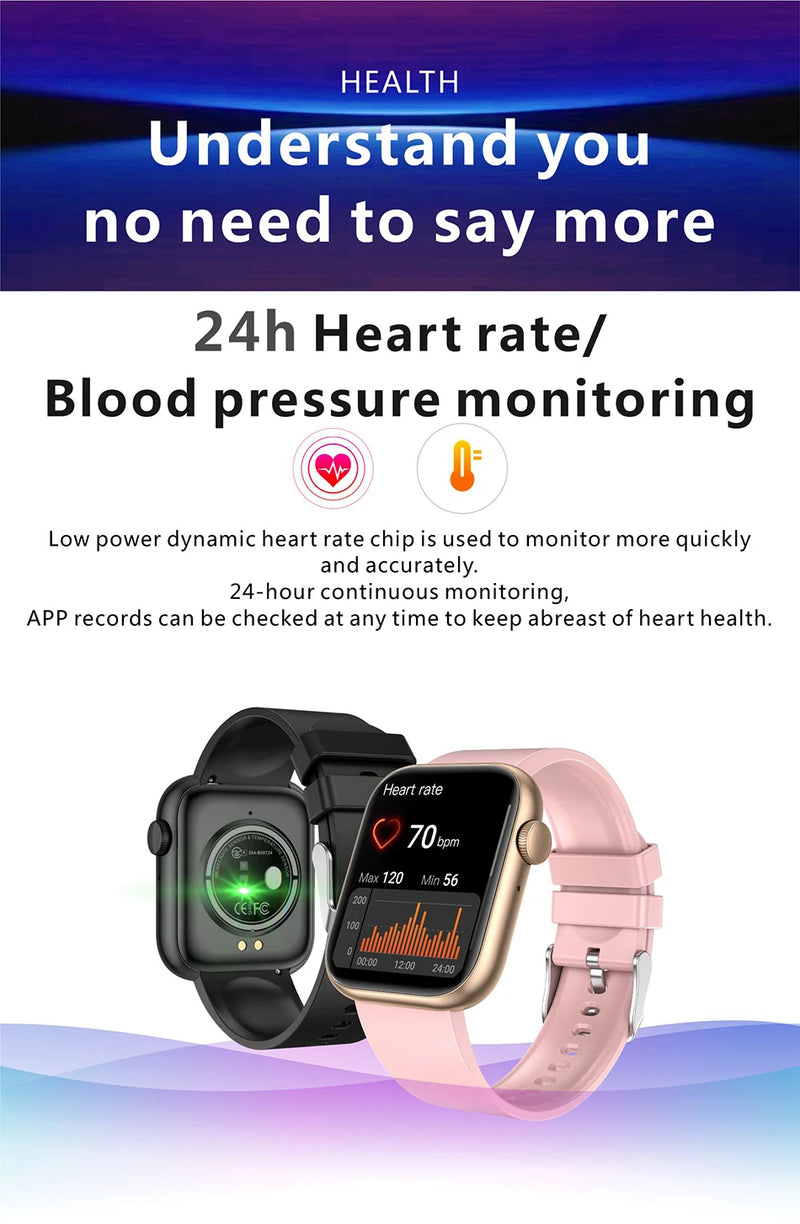 Smartwatch LIGE para Mulheres – Tela Touchscreen Completa, Chamada Bluetooth, À Prova D’Água, Rastreador Fitness Esportivo