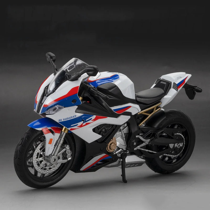 Motocicleta em Escala 1:12 Kawazaki NINJA H2R S1000RR - Modelo Diecast de Liga Metálica com Som, Luz e Amortecimento - Presente Ideal para Filhos(a) e Colecionadores