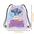 Mochila Saco Disney Stitch – Bolsa Infantil com Cordinha, Estilo Kawaii, Presente para Festa de Aniversário