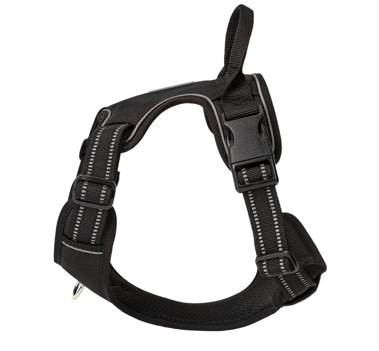 Peitoral Personalizado para Cães — Ajustável, Antipuxão, Refletivo e Almofadado para Passeios ao Ar Livre (Porte Pequeno, Médio e Grande)