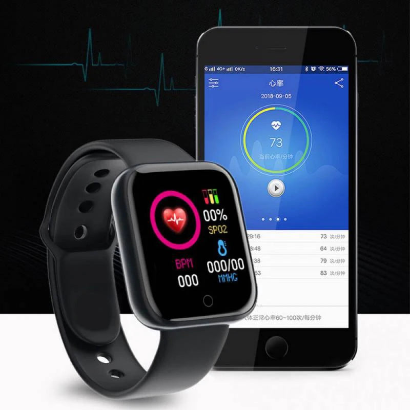 Smartwatch Multifuncional Y68/D20 para Homens e Mulheres – Bluetooth, Música, Monitor de Sono, Rastreador Fitness e Conectividade com Celular
