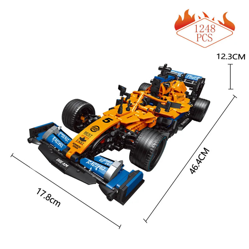 Carro de Corrida F1 Controle Remoto – Blocos de Montar High-Tech Tipo MOC – Modelo Técnico Criativo com Bricks, Presente para Experts