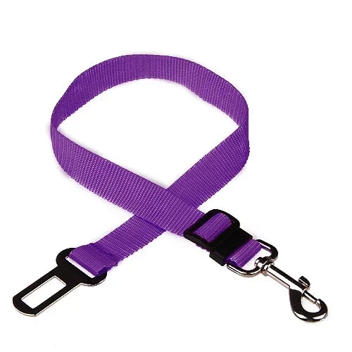 Cinto de Segurança Ajustável para Pets — Guia de Carro para Cães e Gatos com Presilha de Fixação, Seguro e Confortável