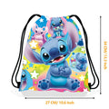Mochila Saco Disney Stitch – Bolsa Infantil com Cordinha, Estilo Kawaii, Presente para Festa de Aniversário
