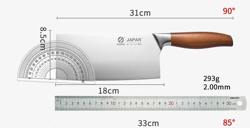 Conjunto de Facas de Chef Japonesas em Aço Inoxidável – Para Carne, Peixe e Vegetais