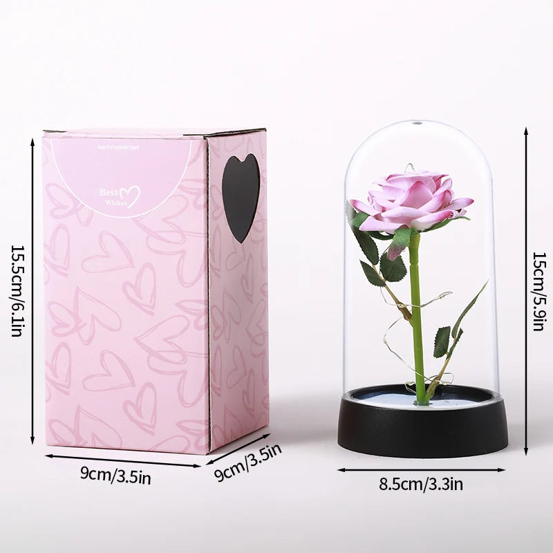 Rosa Encantada - Presente Romântico Inesquecível para o Dia dos Namorados ou Datas Especiais