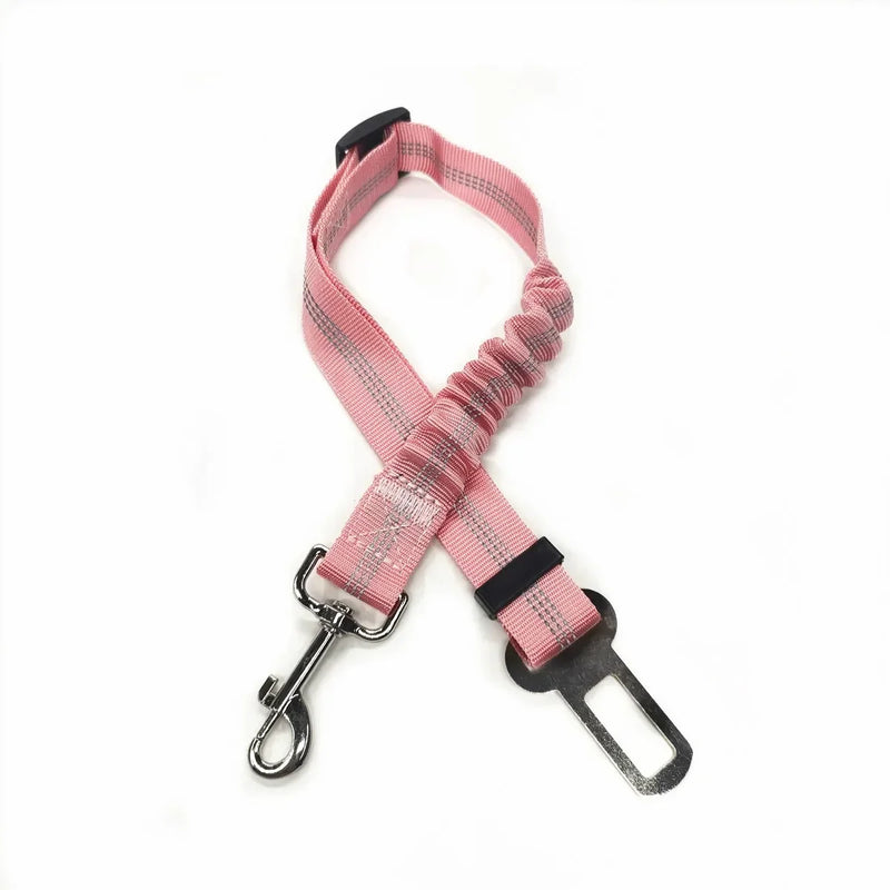 Cinto de Segurança Ajustável para Pets — Guia de Carro para Cães e Gatos com Presilha de Fixação, Seguro e Confortável