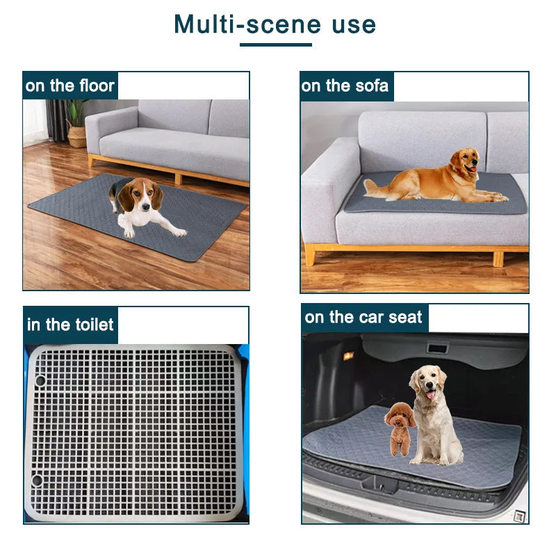 Tapete Absorvente Reutilizável para Pets — Fralda Lavável para Treinamento de Filhotes, Capa de Assento de Carro, Cama ou Tapete Higiênico