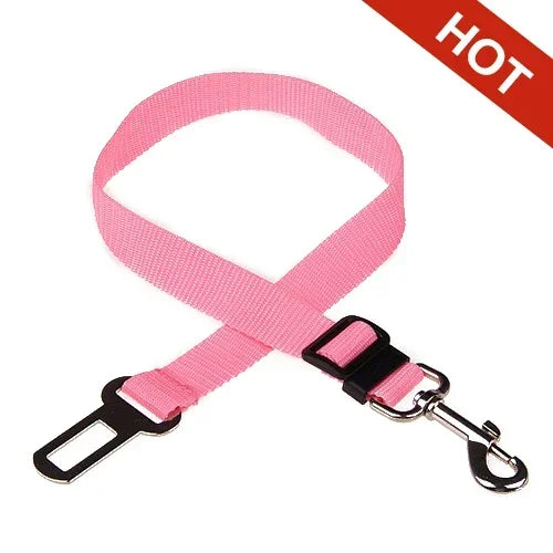 Cinto de Segurança Ajustável para Pets — Guia de Carro para Cães e Gatos com Presilha de Fixação, Seguro e Confortável