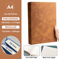 Caderno A4 com Capa Soft PU – Páginas em Branco e Linha Horizontal – Diário para Escritório e Estudo – 100 ou 208 Folhas