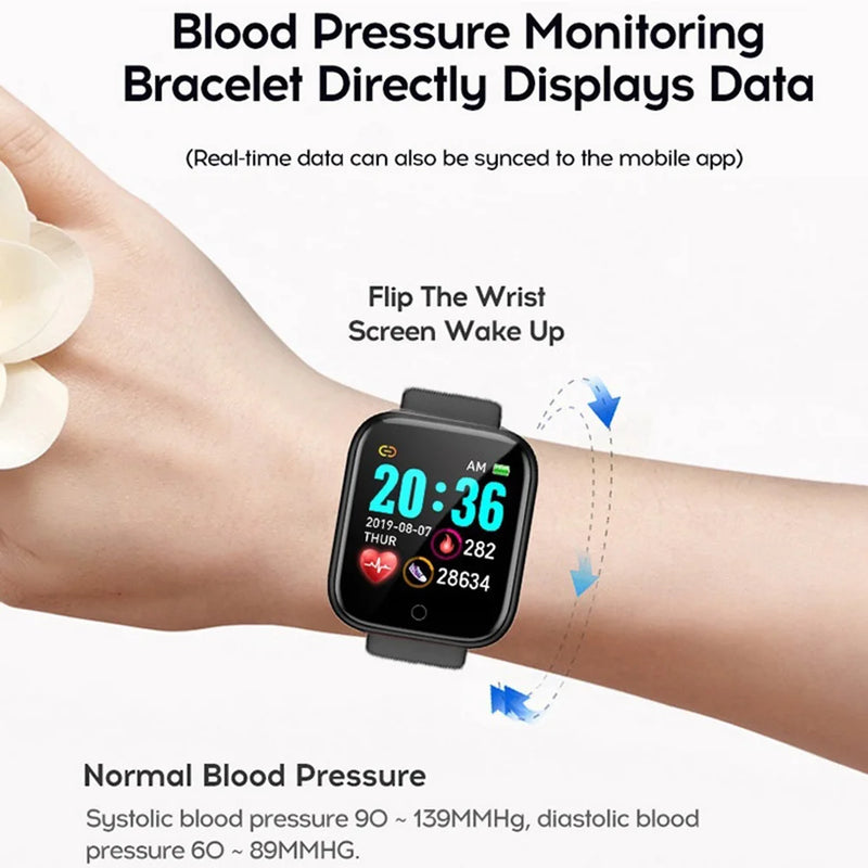 Smartwatch Multifuncional Y68/D20 para Homens e Mulheres – Bluetooth, Música, Monitor de Sono, Rastreador Fitness e Conectividade com Celular