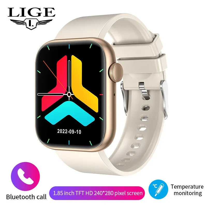 Smartwatch LIGE para Mulheres – Tela Touchscreen Completa, Chamada Bluetooth, À Prova D’Água, Rastreador Fitness Esportivo