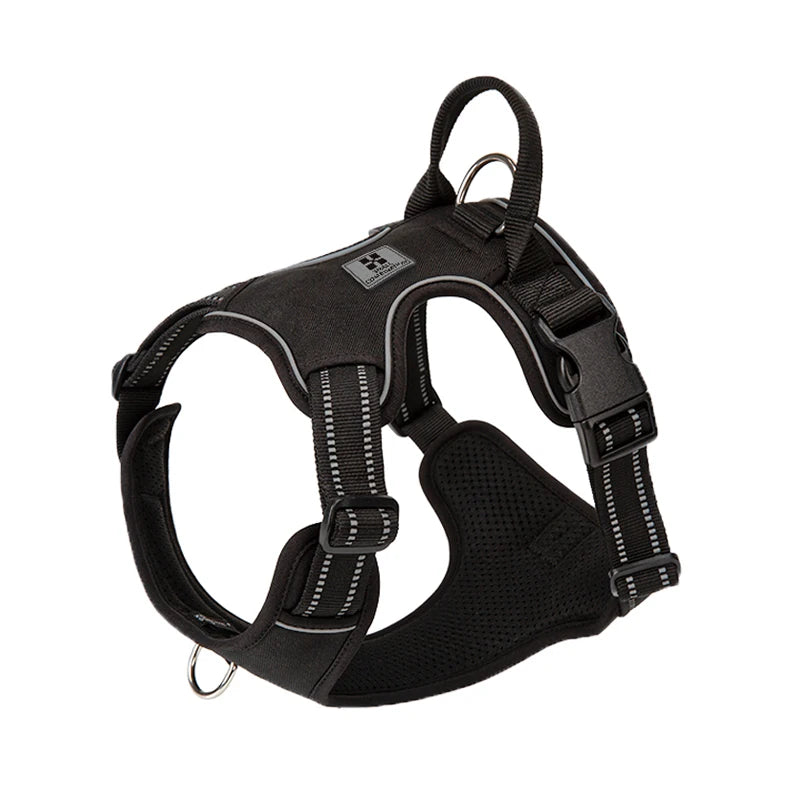 Peitoral Personalizado para Cães — Ajustável, Antipuxão, Refletivo e Almofadado para Passeios ao Ar Livre (Porte Pequeno, Médio e Grande)