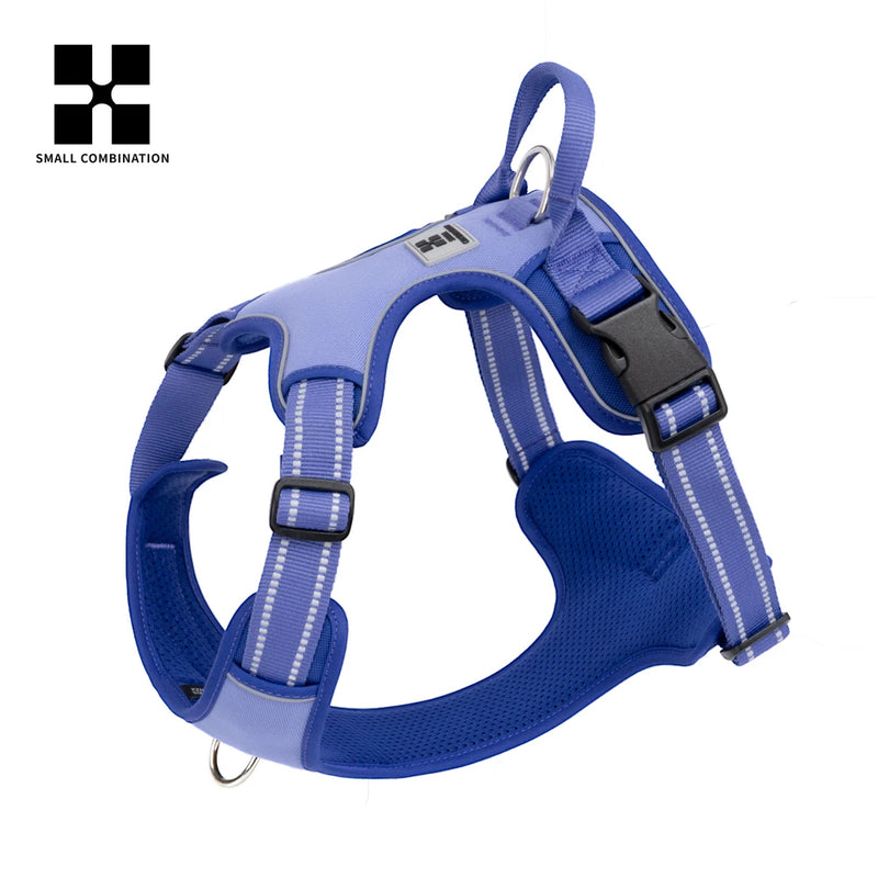 Peitoral Personalizado para Cães — Ajustável, Antipuxão, Refletivo e Almofadado para Passeios ao Ar Livre (Porte Pequeno, Médio e Grande)