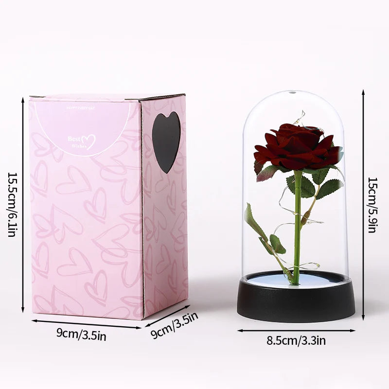 Rosa Encantada - Presente Romântico Inesquecível para o Dia dos Namorados ou Datas Especiais