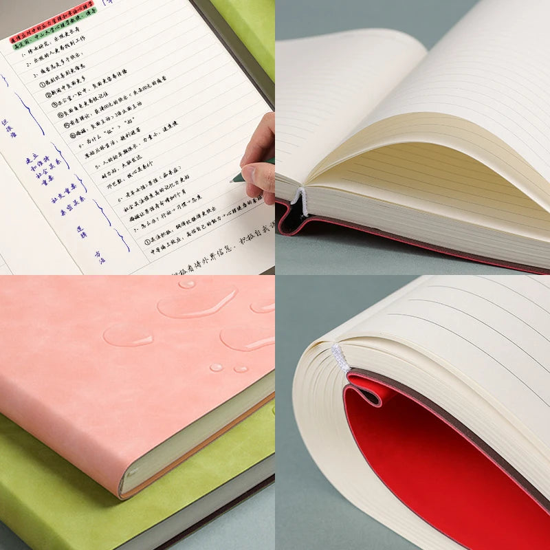 Caderno A4 com Capa Soft PU – Páginas em Branco e Linha Horizontal – Diário para Escritório e Estudo – 100 ou 208 Folhas