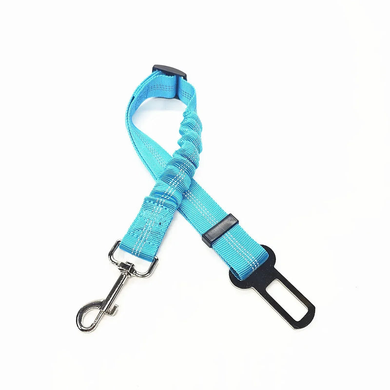 Cinto de Segurança Ajustável para Pets — Guia de Carro para Cães e Gatos com Presilha de Fixação, Seguro e Confortável