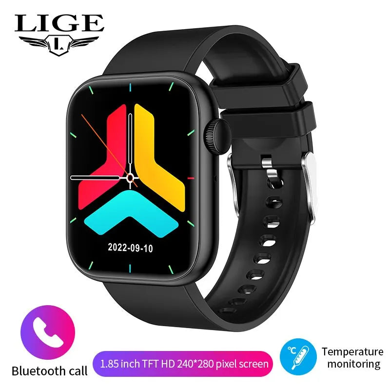 Smartwatch LIGE para Mulheres – Tela Touchscreen Completa, Chamada Bluetooth, À Prova D’Água, Rastreador Fitness Esportivo