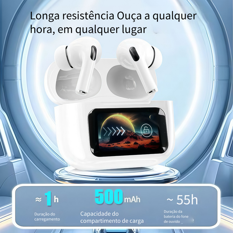 Fone A9 Pro Touch Screen – O Som do Futuro em Suas Mãos! Smurfinity®