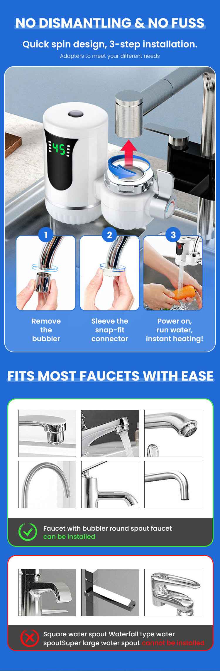 AquaHeat™ - Aquecedor de Água Instantâneo | Sem Reservatório – Prática e Eficiente