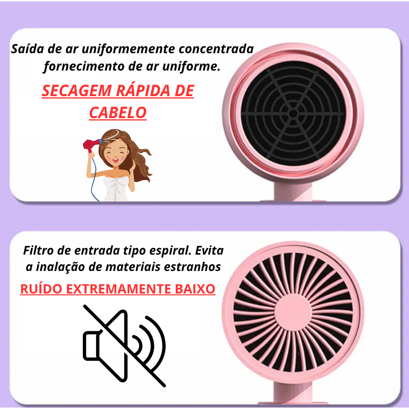 🌀 Mini Secador de Cabelo Dobrável 750W com Bolsa | Compacto, Potente e Ideal para Viagens!